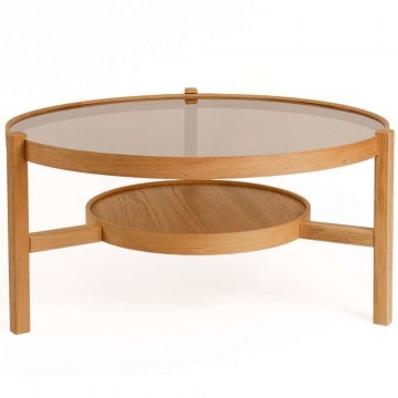 Τραπέζι Σαλονιού Flora 643MRL1105 Φ100x48cm Oak
