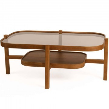 Τραπέζι Σαλονιού Godiva 643MRL1108 110x70x48cm Walnut