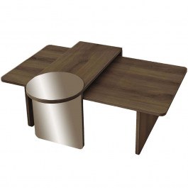 Coffee Tables Luna (Set 2Pcs) 552NOS2282 105x60x35/82x33x40cm Bronze-Walnut WALNUT