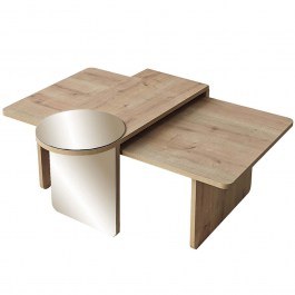 Coffee Tables Luna (Set 2Pcs) 552NOS1486 105x60x35/82x33x40cm Bronze-Oak OAK