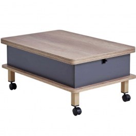 Extendable Coffee Table With Wheels Dy Adt 331KVN1111 90x60x40cm Oak-Anthracite ANTHRACITE-OAK