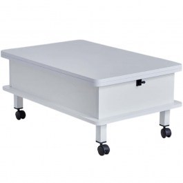 Extendable Coffee Table With Wheels Dy Adt 331KVN1112 90x60x40cm White WHITE