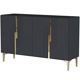 Μπουφές Meyra 555CHM1351 120x32x75cm Anthracite-Gold ANTHRACITE-GOLD