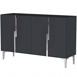 Μπουφές Meyra 555CHM1354 120x32x75cm Anthracite-Silver ANTHRACITE