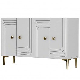 Μπουφές Lessi 555CHM1358 120x32x75cm White-Gold WHITE