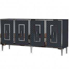 Μπουφές Puma 555CHM1327 150x32x75cm Anthracite-Silver ANTHRACITE