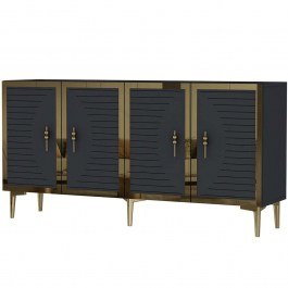 Μπουφές Tuna 555CHM1315 150x32x75cm Anthracite-Gold ANTHRACITE