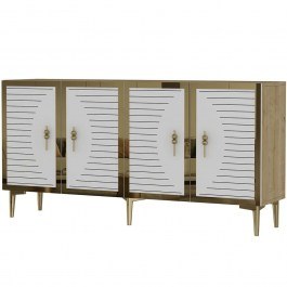 Μπουφές Tuna 555CHM1317 150x32x75cm Oak-White OAK-WHITE