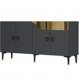 Μπουφές Gama 555CHM1336 150x32x75cm Anthracite-Gold ANTHRACITE-GOLD