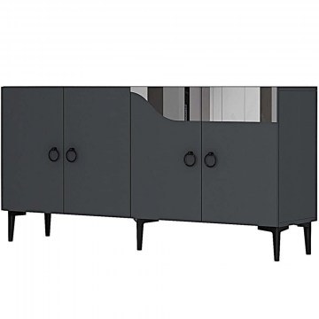 Μπουφές Gama 555CHM1337 150x32x75cm Anthracite-Silver