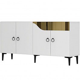 Μπουφές Gama 555CHM1338 150x32x75cm White-Gold WHITE-GOLD