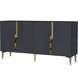 Μπουφές Meyra 555CHM1345 150x32x75cm Anthracite-Gold ANTHRACITE-GOLD