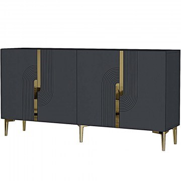 Buffet Meyra 555CHM1345 150x32x75cm Anthracite-Gold