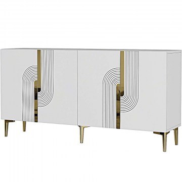 Buffet Meyra 555CHM1347 150x32x75cm White-Gold