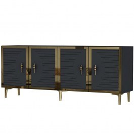 Μπουφές Tuna 555CHM1318 180x32x75cm Anthracite-Gold ANTHRACITE-GOLD