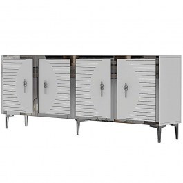 Μπουφές Tuna 555CHM1331 180x32x75cm White-Silver WHITE