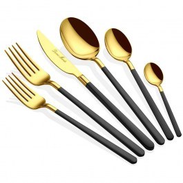 Cutlery Allegra (Set 36Pcs) 645DRM1223 Gold-Black Hermia GOLD-BLACK