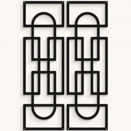 Wall Decorative Echo Forms (Set 2Pcs) 507ATP1277 24x74cm Black Wallity BLACK
