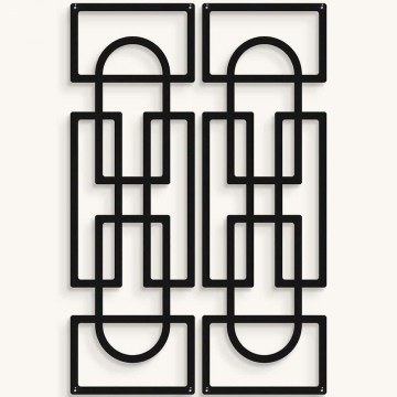 Διακοσμητικό Τοίχου Echo Forms (Σετ 2Τμχ) 507ATP1277 24x74cm Black Wallity