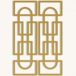 Wall Decorative Echo Forms (Set 2Pcs) 507ATP1278 24x74cm Gold Wallity GOLD