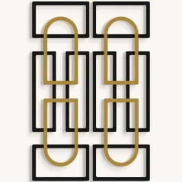 Wall Decorative Echo Forms (Set 2Pcs) 507ATP1275 24x74cm Black-Gold Wallity BLACK-GOLD