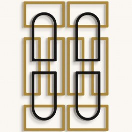 Wall Decorative Echo Forms (Set 2Pcs) 507ATP1276 24x74cm Gold-Black Wallity GOLD-BLACK
