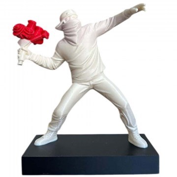 Διακοσμητική Φιγούρα Banksy 727FRN1105 14x7x16,5cm Black-White Aberto Design