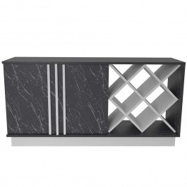 Μπουφές Luna 875ZNA3518 148x40x70cm Marble Effect Black-White BLACK-WHITE