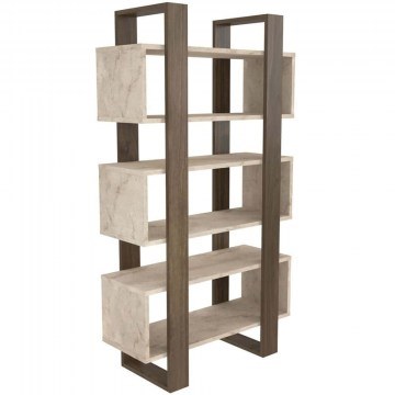 Βιβλιοθήκη Reina 875ZNA3665 80x29,5x150cm Walnut-Travertine Beige