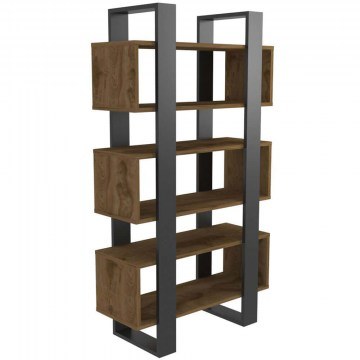 Βιβλιοθήκη Reina 875ZNA3666 80x29,5x150cm Walnut-Anthracite