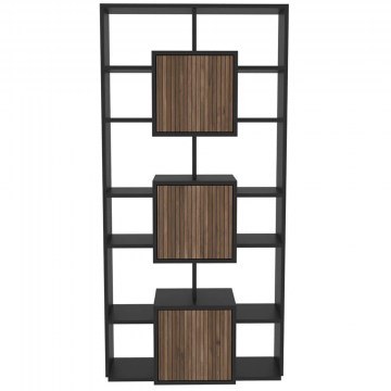 Βιβλιοθήκη Monaco 875ZNA3663 85x20x176cm Black-Walnut
