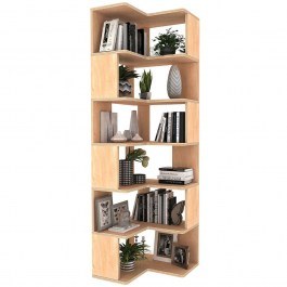 Bookcase 120PLT1502 55x27,5x192cm Natural NATURAL