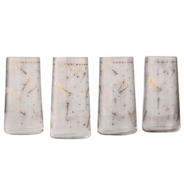 Water Glasses Dragonfly (Set 4Pcs) 127RKL1126 8x8x15cm 520ml Gold-Clear Hermia