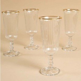 Wine Glasses Splendid (Set 4Pcs) 127RKL1187 6x6x15,8cm 120ml Clear-Gold Hermia CLEAR