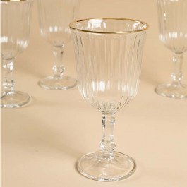 Ποτήρια Κρασιού Splendid (Σετ 4Τμχ) 127RKL1190 8,2x8,2x15,9cm 240ml Clear-Gold Hermia CLEAR