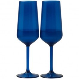 Ποτήρια Σαμπάνιας Tyrakle (Σετ 2Τμχ) 409PBH1156 7x7x22,6cm 195ml Blue Hermia BLUE