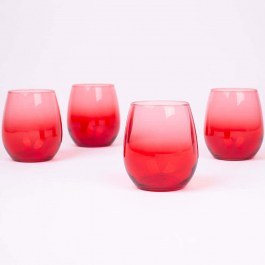 Water Glasses Larc (Set 4Pcs) 127RKL1144 8,1x8,1x10,2cm 350ml Red Hermia RED