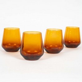 Water Glasses New Iconic (Set 4Pcs) 127RKL1160 8,9x8,9x11cm 425ml Amber Hermia AMBER