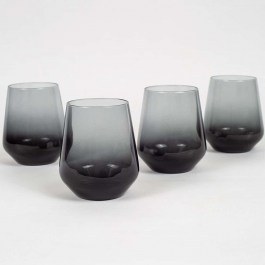 Water Glasses New Iconic (Set 4Pcs) 127RKL1161 8,9x8,9x11cm 425ml Fume Hermia FUME