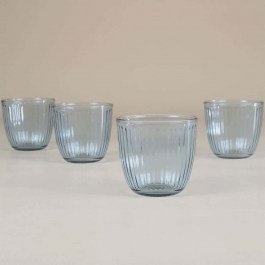 Water Glasses Splendid (Set 4Pcs) 127RKL1182 8,6x8,6x8,5cm 290ml Blue Hermia BLUE