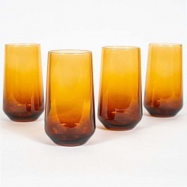 Water Glasses New Iconic (Set 4Pcs) 127RKL1158 7,8x7,8x14,8cm 470ml Amber Hermia AMBER