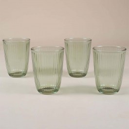 Ποτήρια Νερού Splendid (Σετ 4Τμχ) 127RKL1180 8,5x8,5x12cm 395ml Green Hermia GREEN