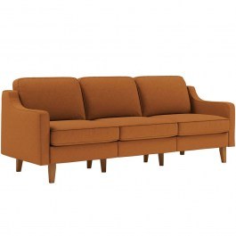 Καναπές Τριθέσιος Robin Extra 918CMF1169 220x87x84cm Caramel-Walnut CARAMEL