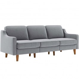 Καναπές Τριθέσιος Robin Extra 918CMF1173 220x87x84cm Fog Grey-Walnut GREY