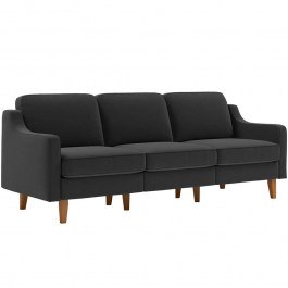Καναπές Τριθέσιος Robin Extra 918CMF1175 220x87x84cm Night Grey-Walnut DARK GREY