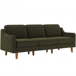 Καναπές Τριθέσιος Robin Extra 918CMF1172 220x87x84cm Oil Green-Walnut GREEN