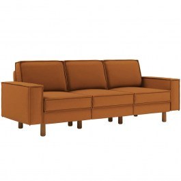 Καναπές Τριθέσιος Sparrow Extra 918CMF1249 238x87x89cm Caramel-Walnut CARAMEL
