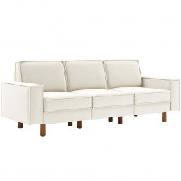 Καναπές Τριθέσιος Sparrow Extra 918CMF1246 238x87x89cm Milk White-Walnut WHITE