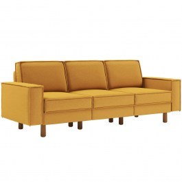 Καναπές Τριθέσιος Sparrow Extra 918CMF1248 238x87x89cm Mustard-Walnut MUSTARD