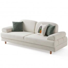 Three-Seater Sofa - Bed Aries Boucle 752EST1120 230x93x85cm White WHITE
